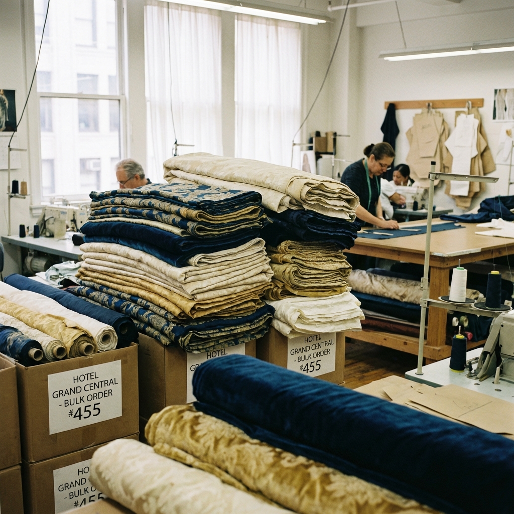 Otel odası perdeleri ve toplu dikim işleri.